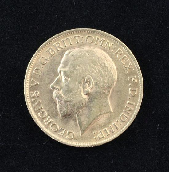 A George V 1912 gold full sovereign.